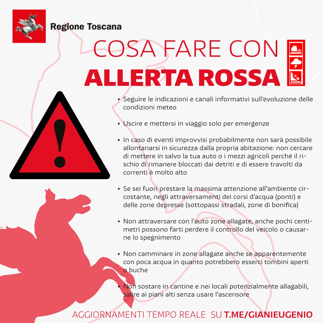 cosa fare con allerta rossa