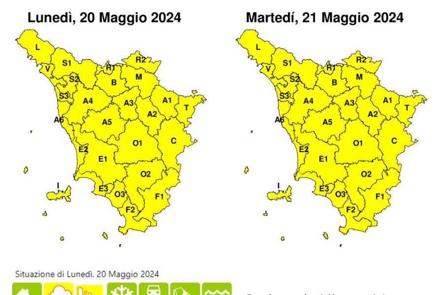 Allerta meteo, in Toscana scatta il codice giallo per temporali e rischio idrogeologico