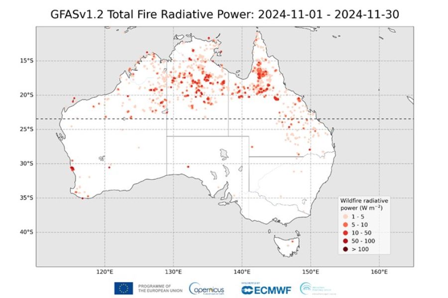 Copernicus, nell’autunno boreale incendi record dal Portogallo all’Australia