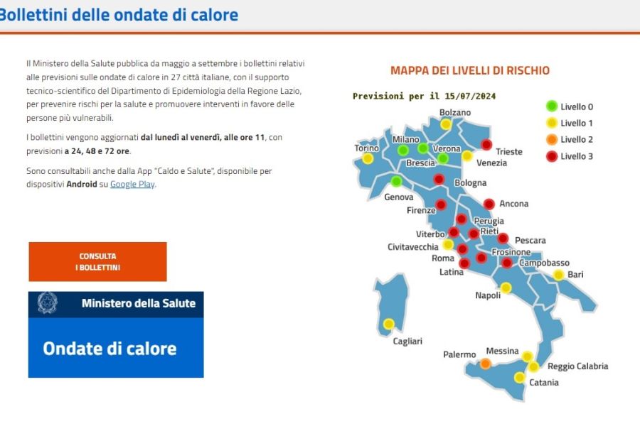 Nuova ondata di calore in Italia, l’allerta del ministero della Salute: 12 città a rischio elevato