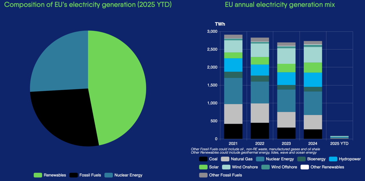 Un grafico con i dati di Eurelectric