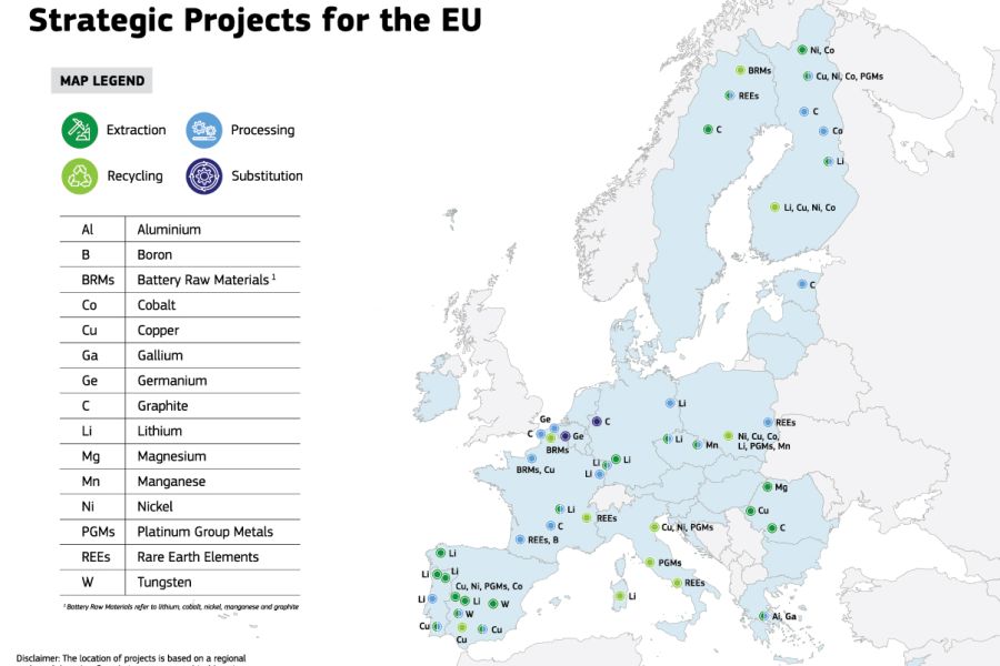 Bruxelles seleziona 47 progetti strategici per garantire la disponibilità di materie prime nell’Ue